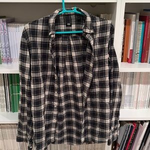 Uniqlo Grey and White Flannel